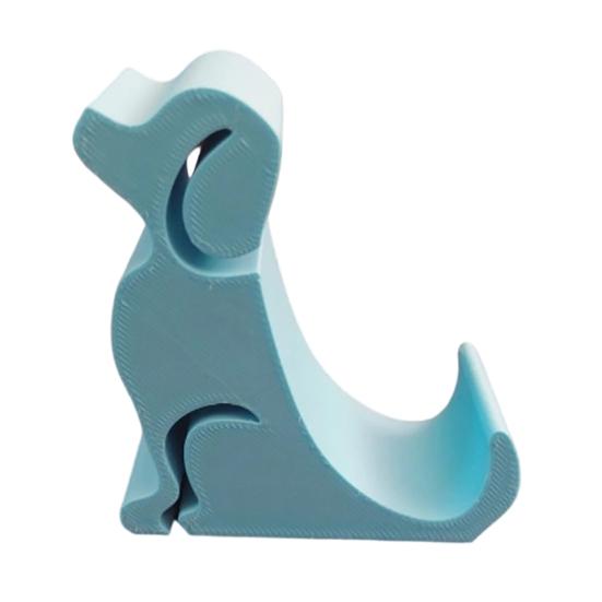 

Phone Stand Dog Shape Cute Puppy Ornament 3D Printed Compact Phone Holder Hands-Free Figure for Desktop Decoration синій