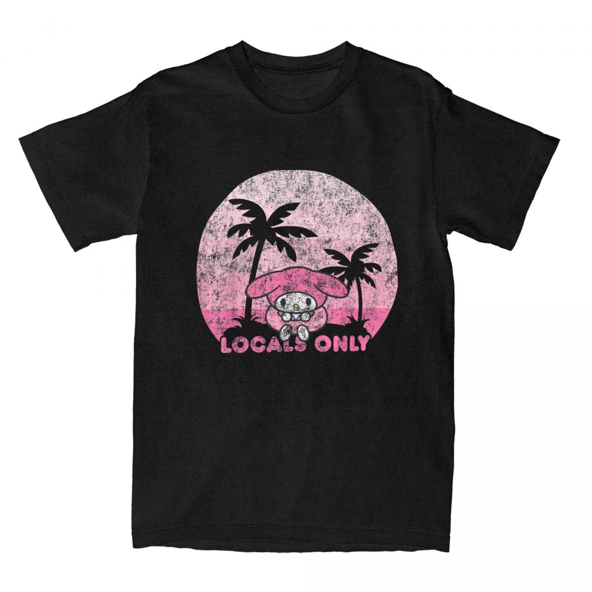 

My Melody Locals Only T Shirt Harajuku Versatile Men Women Fashion Short Sleeve Cotton Vintage Leisure Streetwear Unisex Tops 4XL