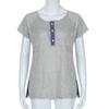 Elegante Blusa Casual para Mujer de Manga Corta Holgada con Detalle de Botón