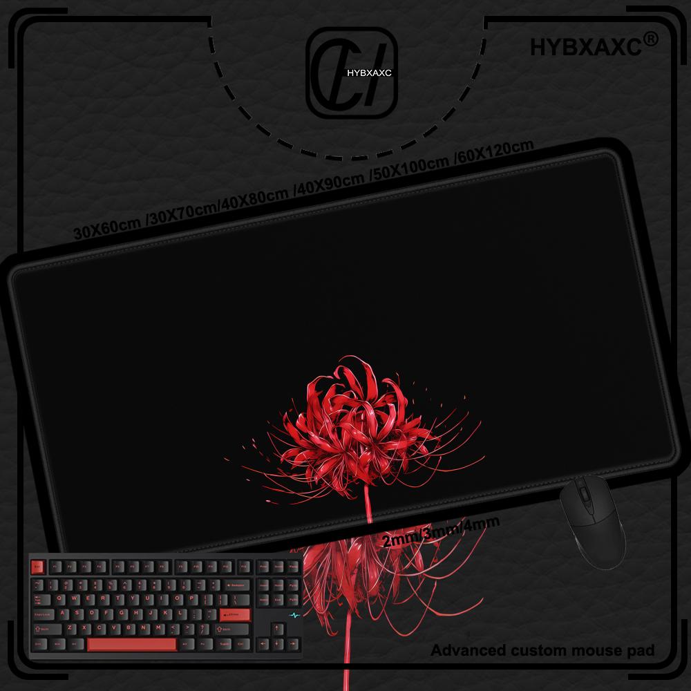 Red Spider Lily Pattern Mouse Pad Large Rubber AntiSlip Pc Desk Accessories Mousepad For Office Gamer Keyboard Mats Hybxaxc