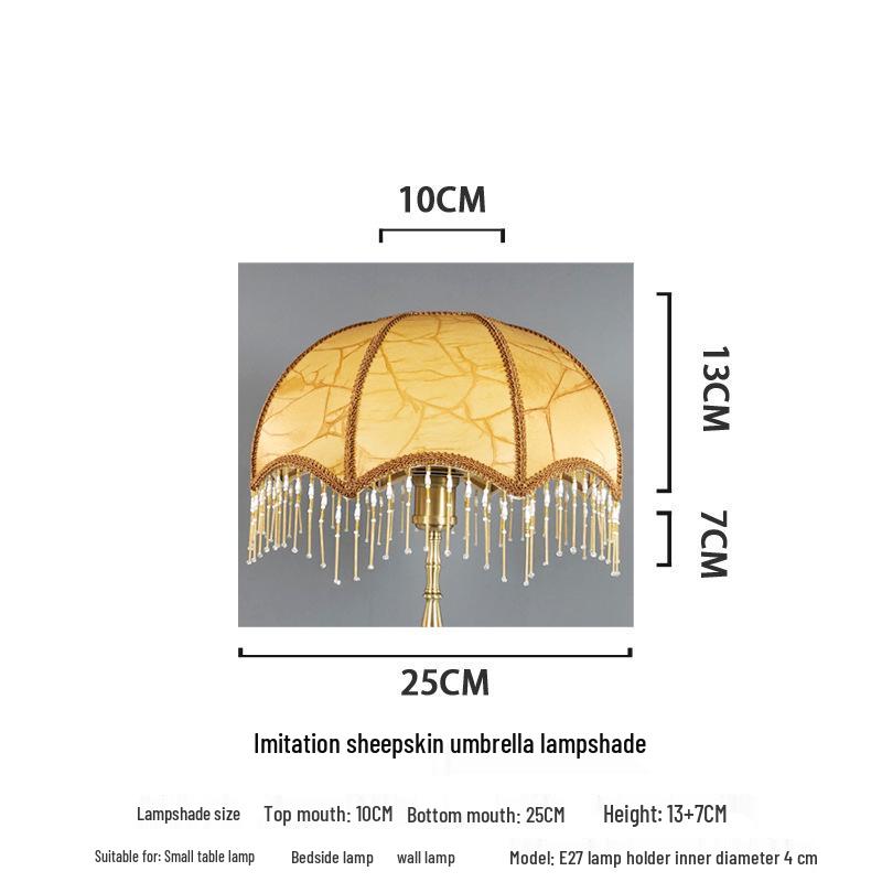 Retro Style Table Lamp with E27 Holder and Lampshade for Bedroom or Bedside