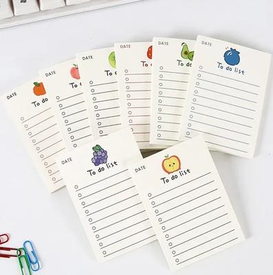 Fruit Memo Pad 50 Sheets Sticky Notes Cute To Do List Planner Diary Decorative School Stationery for Girls Notebook