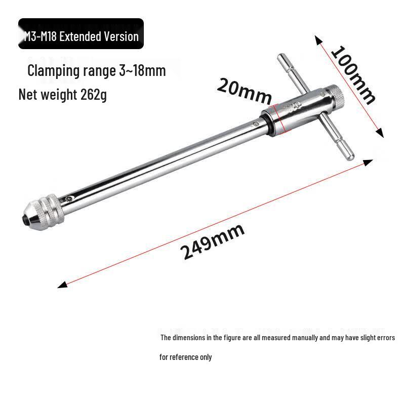 Haisidick M3-M8 Reversible T-Type Ratchet Tap Wrench