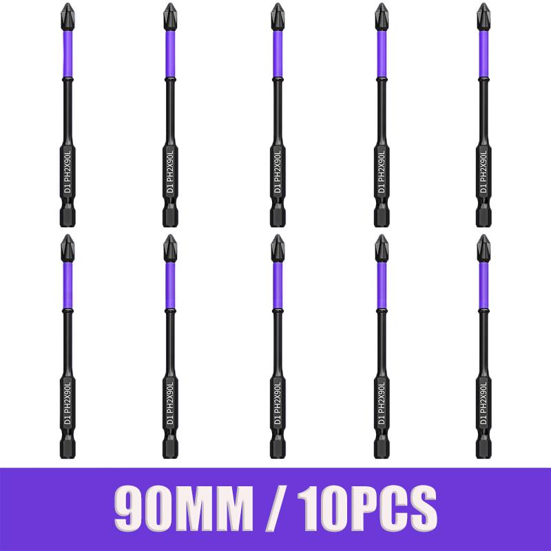 Magnetická sada šroubovacích bitů PH2 Phillips 25-150mm Protiskluzové Nárazuvzdorné Bity do rázového vrtáku z legované oceli pro venkovní dekoraci