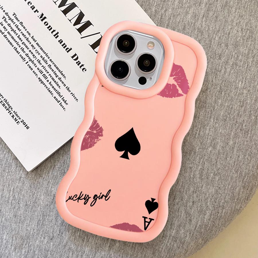 Amore-Love Pink Letter Case for iPhone 12 15 Plus 11 8 16 Pro Max XR 13 17 Air 14 Soft Phone Cover