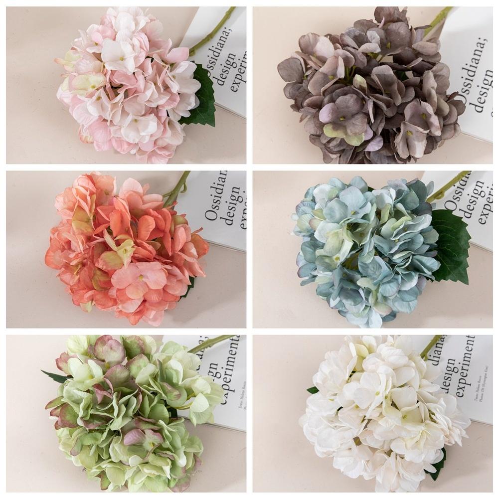 Crafted With Cloth Material Artificial Hydrangea Home Decoration Wedding Decor