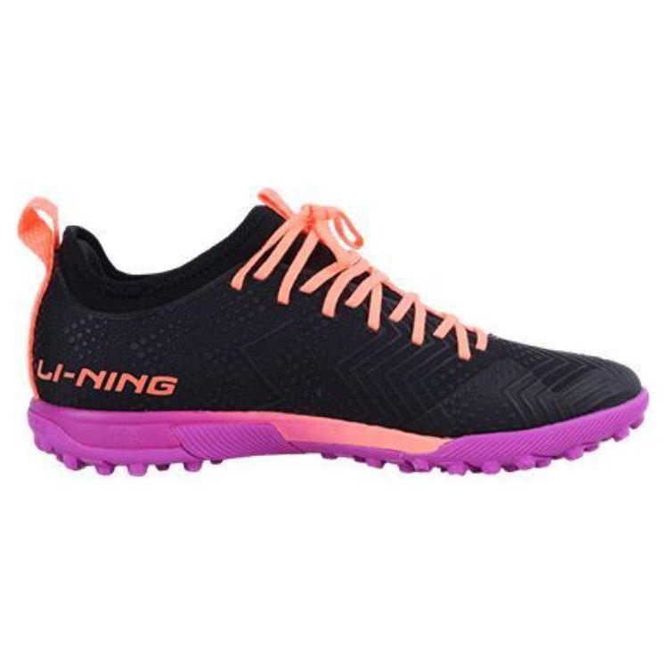 Li Ning 2 Team Artificial Turf TF (Rubber Studs) Shock Absorbing Non-Slip Durable Football Shoes Men Football Shoes Black YSTU013-4