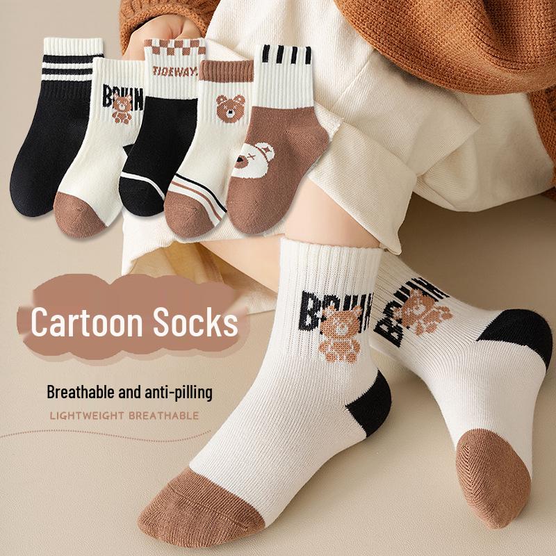 Children's Cartoon Mid-Calf Socks - Multiple Styles, For Boys, Girls, and Babies, Perfect for Autumn/Winter Sports and Students