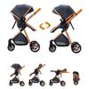 3-in-1 Baby Stroller Combo Car Seat Bassinet Adjustable Diaper Bag High Quality Grey Lightweight Stroller
