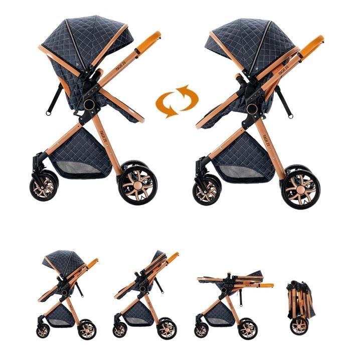 3-in-1 Baby Stroller Combo Car Seat Bassinet Adjustable Diaper Bag High Quality Grey Lightweight Stroller