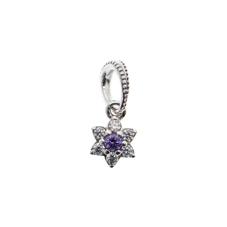 Pandora Star Shaped Decoration Forget Me Not Pendant Women pendant Purple 791833AC Box