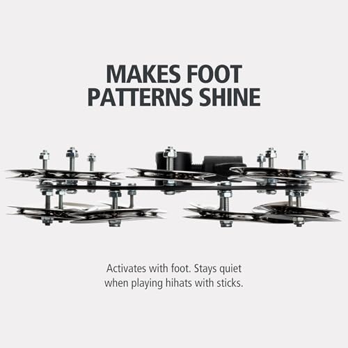 MEINL Percussion Headliner Series Hi-Hat Tambourine, Stainless Steel, 2-Row, HTHH2BK