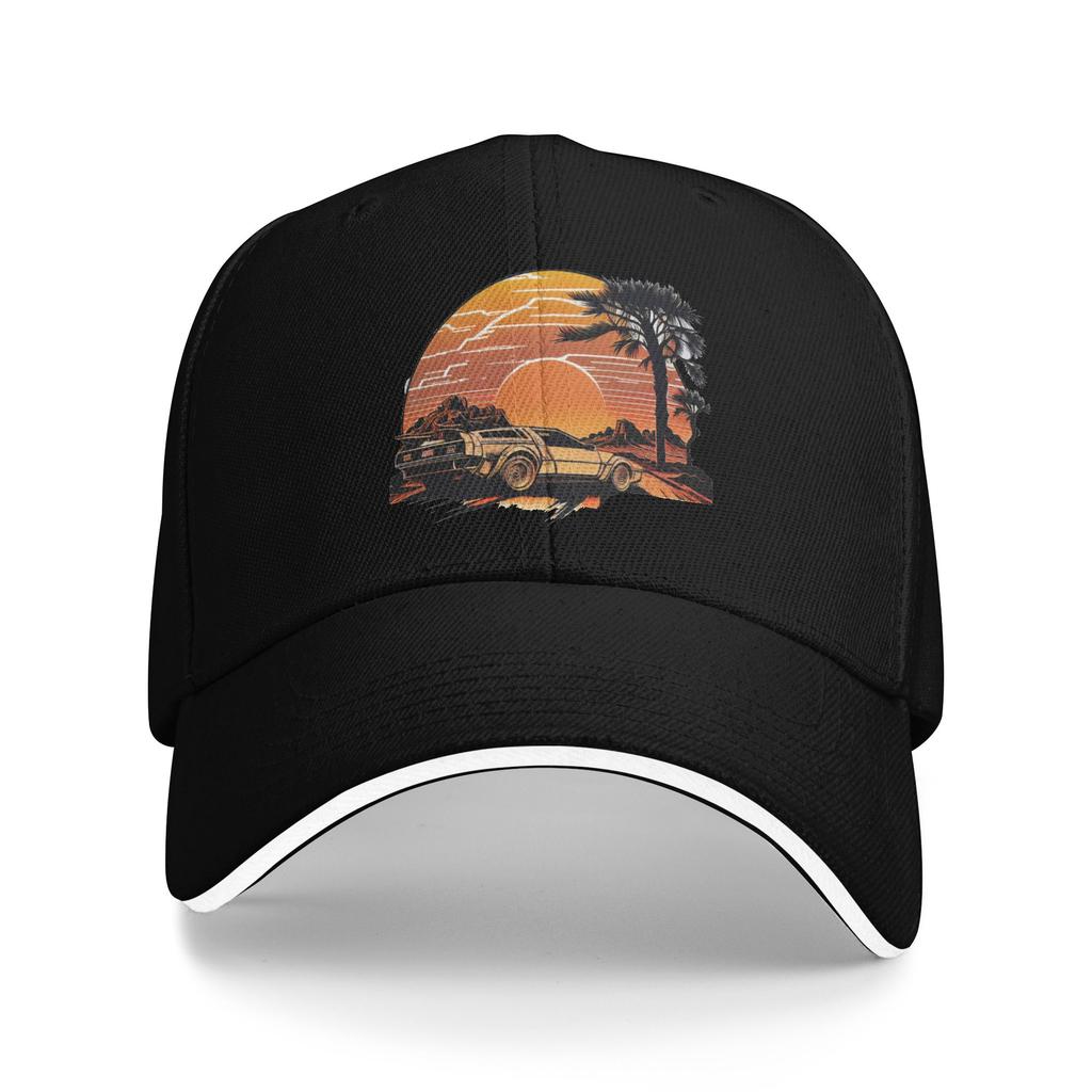 Back To The Future Retro Movie Sandwich Caps Unisex Women Vintage Time Travel Caps Golf Hats Breathable Baseball Cap Summer