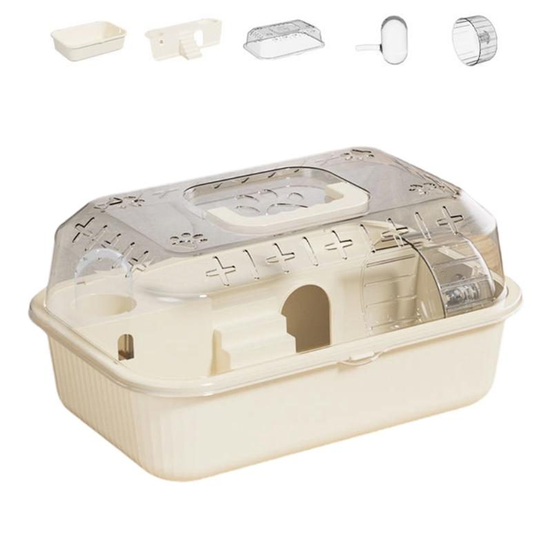 Double Deck Spacious Hamster Cage Portable Transparents Materials for Easy Monitoring Light Weight Construction