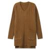 Warm Knitted Sweater for Women Thickened V Neck Pullover Long Sleeve Large Size Tops Autumn Winter
