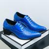Men's Plus Size Patent Leather High Heels: Multi-Color, Height-Increasing, Pointed Toe, Lace-Up Casual Business Shoes