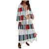 Women's Fashion Casual Bohemian Style V-Neck Long Sleeve Long Dresses Dresses