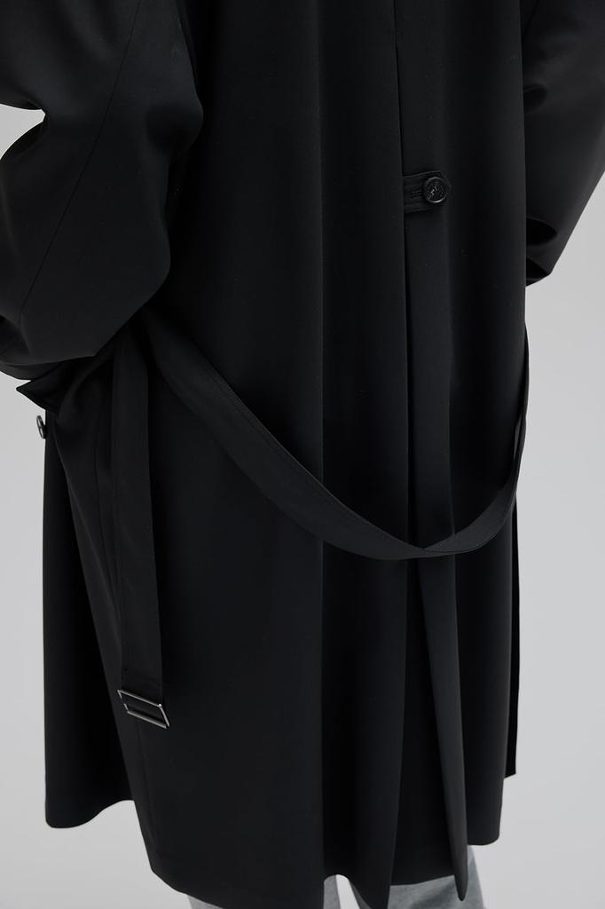 STUDIO NANS Long Trench Coat Men's Knee-Length (XL, Black)
