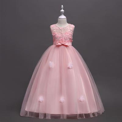 Rochie elegantă de petrecere pentru fete, adolescente, rochie de domnișoară de onoare cu flori pentru nuntă, fără mâneci, prințesă, concurs, pian, formală, lungă, cu petale