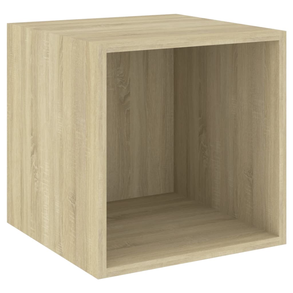 2 Piece Wall Mounted TV Cabinet Set Sonoma Oak Effect Particleboard