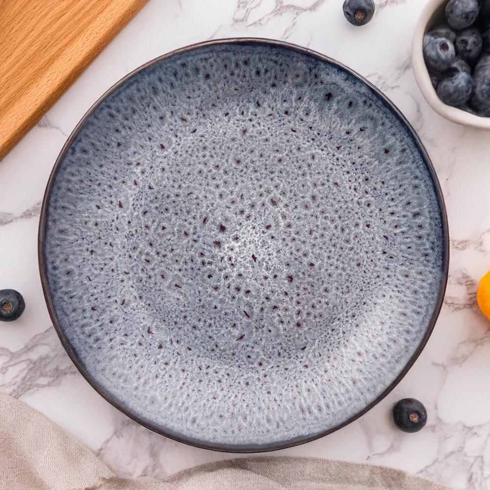 Small Dessert Plate for Cake, Ceramic, Purple, 20.5 cm