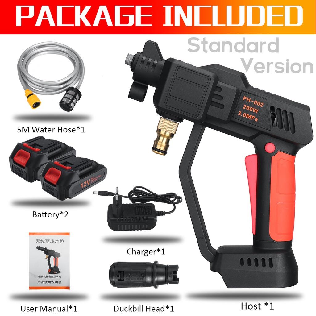 200W High Pressure Washer Car Washing Machine Sprayer Guns 12V Cordless Water Cleaner W/ 1/2pcs Battery