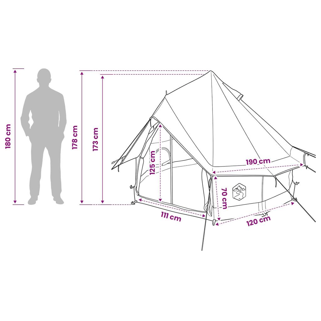 Modern Tipi Tent with Roof Green 250 x 250 cm Polyester and Steel