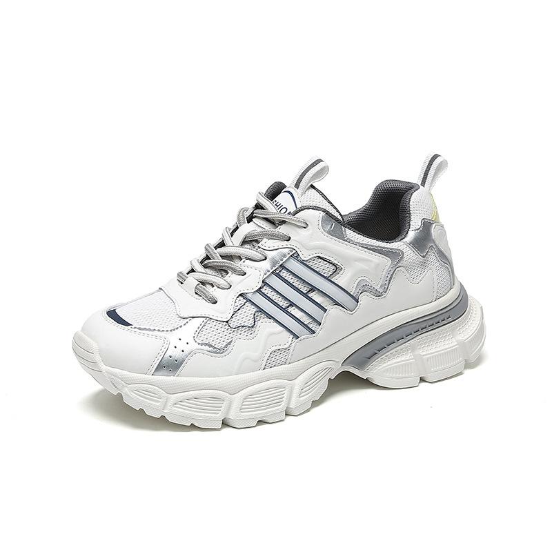 Mesh Dad Shoes Women's Summer Casual Cowhide Running Shoes Women's Fried Street Versatile Height-increasing Sports Shoes Wenzhou Women's Shoes