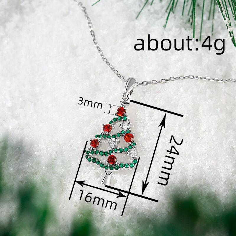Shiny Colorful Christmas Tree Pendant Necklace Female, Festive Atmosphere Foreign Style Necklace, Popular Christmas Gifts