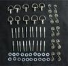 10 Sets Universal 1/4 Turn Quick Release Fasteners Turn Race Fairing Quick Release Romoval Fasteners Silver