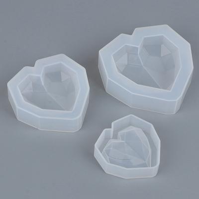 1 Stück 3D Liebesherz Design Silikon Kuchenform Diamant Seifenformen Dekorierwerkzeug