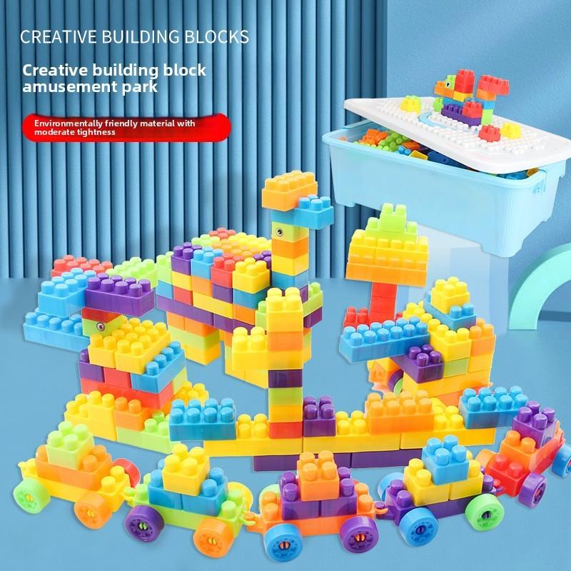 Plastic Building Blocks Toy For Kids With Large And Small Pieces For Brain Development And Hand Eye Coordination