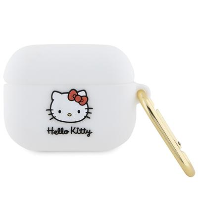 Etui Do AirPods Pro Hello Kitty 3D Kitty Head Białe Silicone