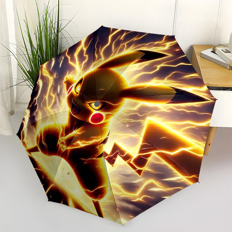 

1pc Pikachu Automatic Folding Umbrella - 8-Rib Durable Iron Frame, Compact Portable for Daily Travel, Men & Women yy251125232