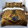 Masonic Symbol Decor Set Multiple Sizes Kid'S And Adults' Bedroom Exquisite 3Pc Bedding Set, Gift