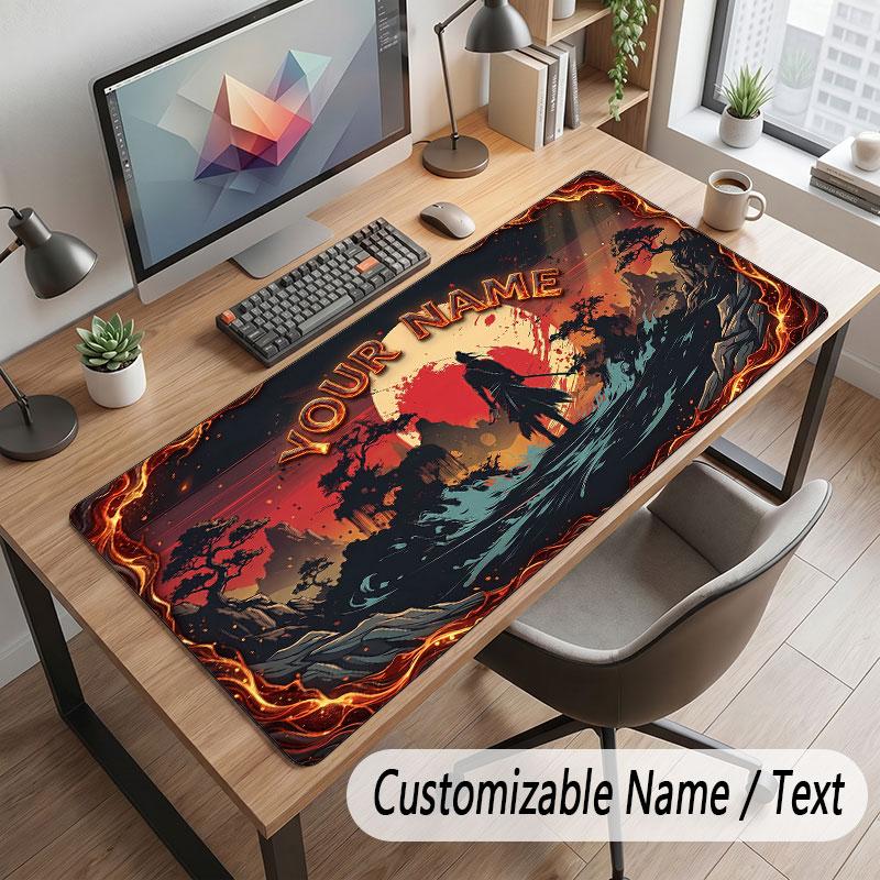 Military Theme Customized Mouse Pad Personalized Print Name Text Desk Mat For Home Office Table Decor
