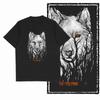 Hot Classic Gothic Style North American Gray Wolf Graphic Print T-shirt Men Women Streetwear Y2K Harajuku Loose Casual Oversized Top Summer New Tee