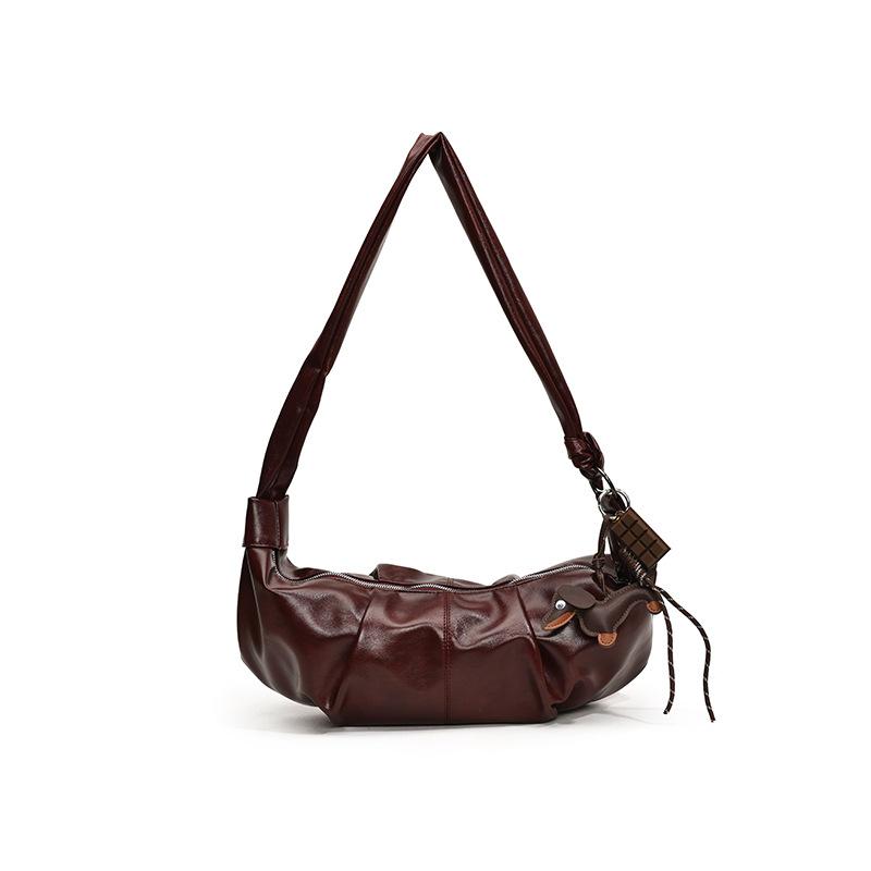 Premium Texture Bag Women'S Large-Capacity Design Pleated Messenger Bag Commuter Dumpling Bag