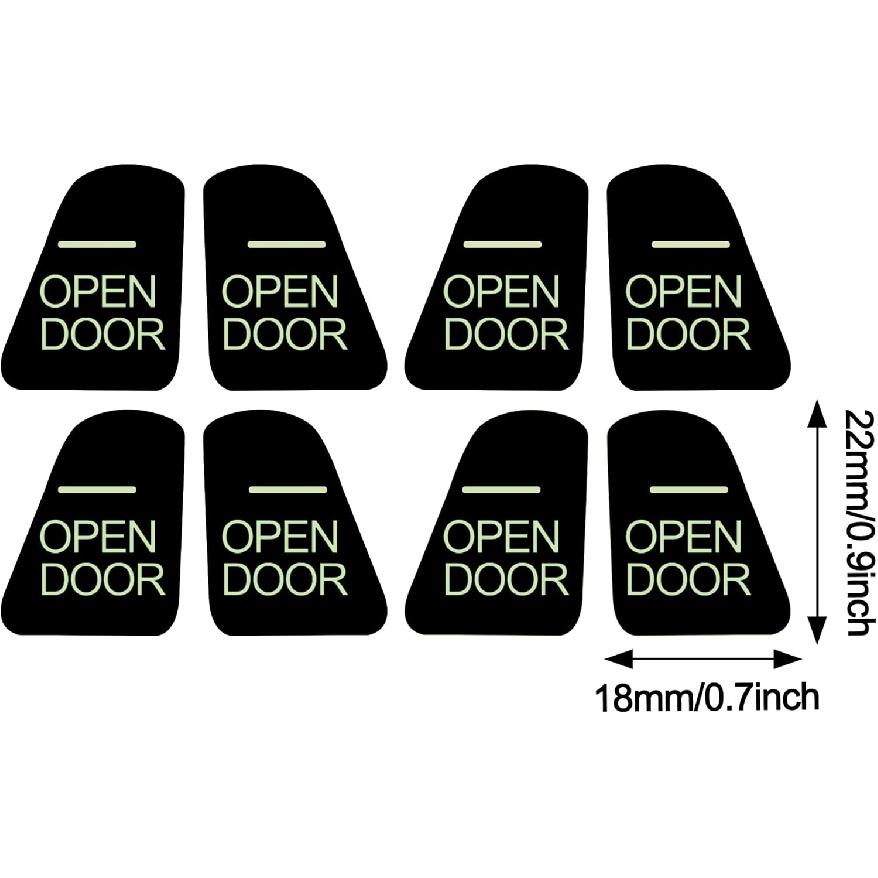 TOMALL 16Pcs Door Open Luminous Button Stickers for Tesla Model 3 Model Y Glow in The Dark Door Exit Decal for Car Interior Stickers