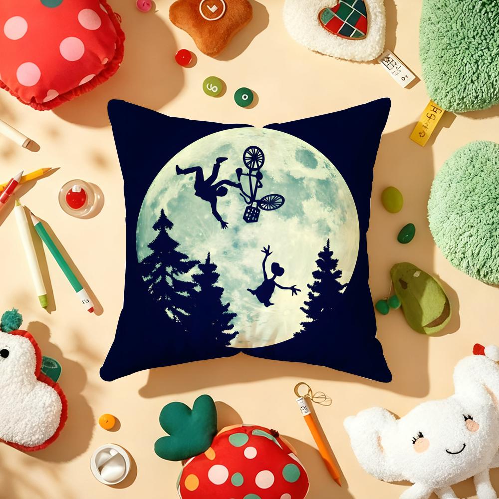ET the ExtraTerrestrial Pillow Case Plush Fabric Soft DoubleSided Printed Sofa Warm Winter Home Gift Cushion Cover