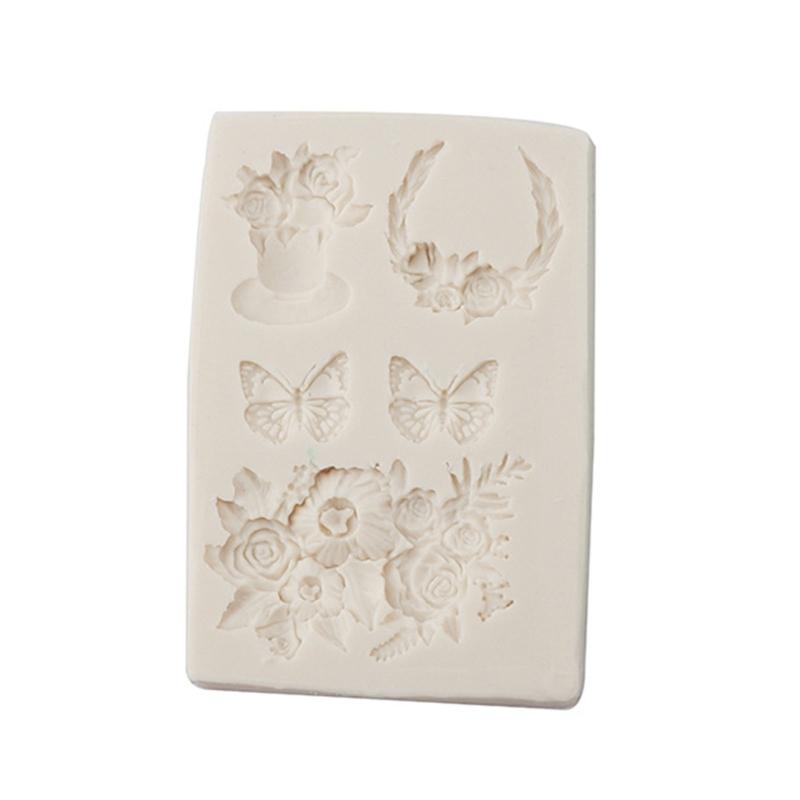 Flower Butterflies Fondant Mold Biscuits Mold DIY Cartoon Press Baking Mold Birthday Cookie Tools Cake Decorating Tools 1 серый