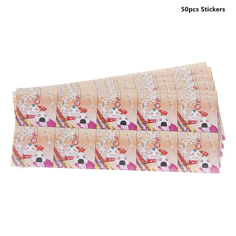 

50 шт. Милый мультяшный японский треугольный рисовый шарик Одноразовый упаковочный пакет Форма для приготовления суши Наклейка для рисового шарика Аксессуары для бенто as the picture