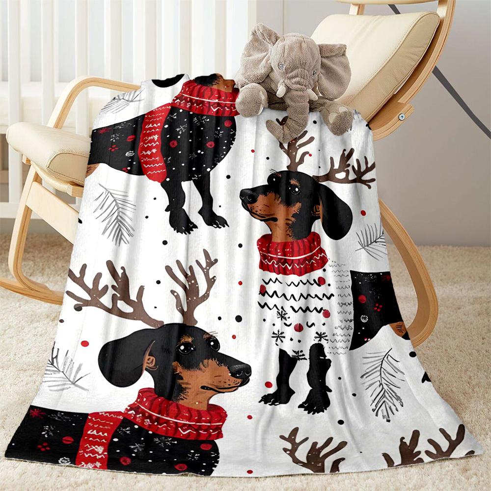 Rottweiler Moonlit Journey Flannel Blanket,Lightweight,Office Blanket,Sofa Blanket,Comfortable Blanket