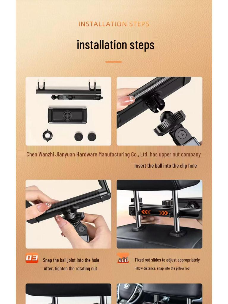 Retractable Car Headrest Tablet & Phone Holder