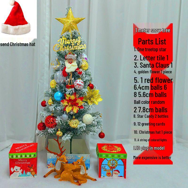 White Christmas Tree Set with 1m, 1.5m, 1.8m Trees - Snow-Decorated Holiday Decor for Home