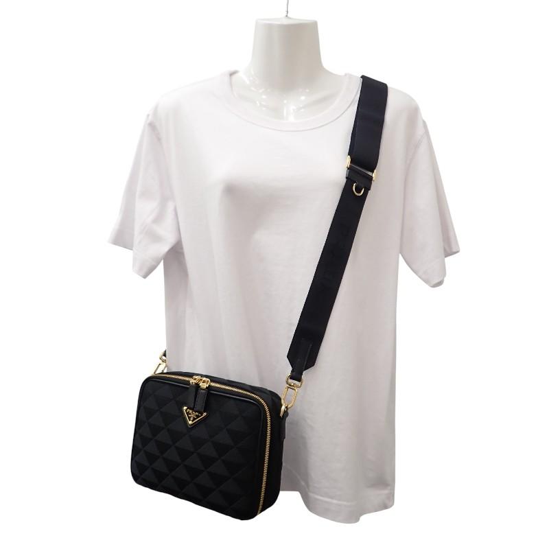 PRADA  2VH069 Shoulder Bag black polyester/Safiano mens