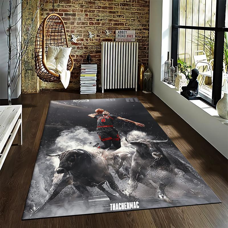 Chicago Bulls 8 Zach LaVine Dunk Poster Bulls Running Arena NBA Art decorative area rug accent for hallway entryway lounge