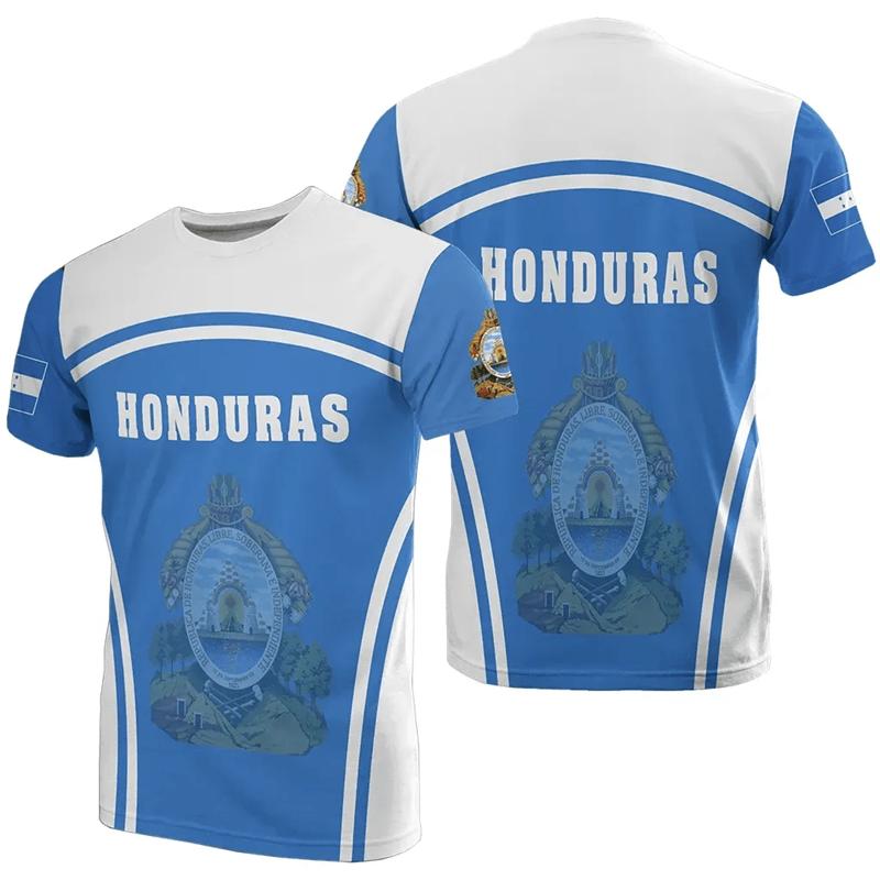 Honduras Flag Map 3D Printed T Shirt for Men Clothes Fashion Male T-Shirt National Emblem Tshirt Independence Day Tee Women Tops