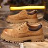 Tooling men's shoes casual shoes thick sole round head breathable pigskin low top Martin boots