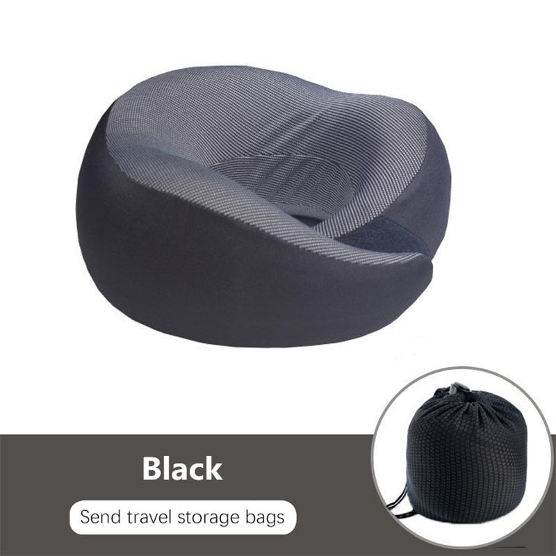 

Travel Pillow 100% Pure Memory Foam Travel Neck Pillow with 360º Ergonomic Design U-Shaped Airplane Neck Pillow For Office Car чорний